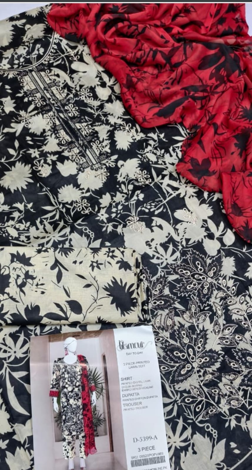 Glamour 3 Piece Printed Lawn Suit – Elegant Summer Design | YC Collection