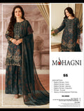 Premium Digital Printed 3 Piece Unstitched Suit with Embroidered Patches