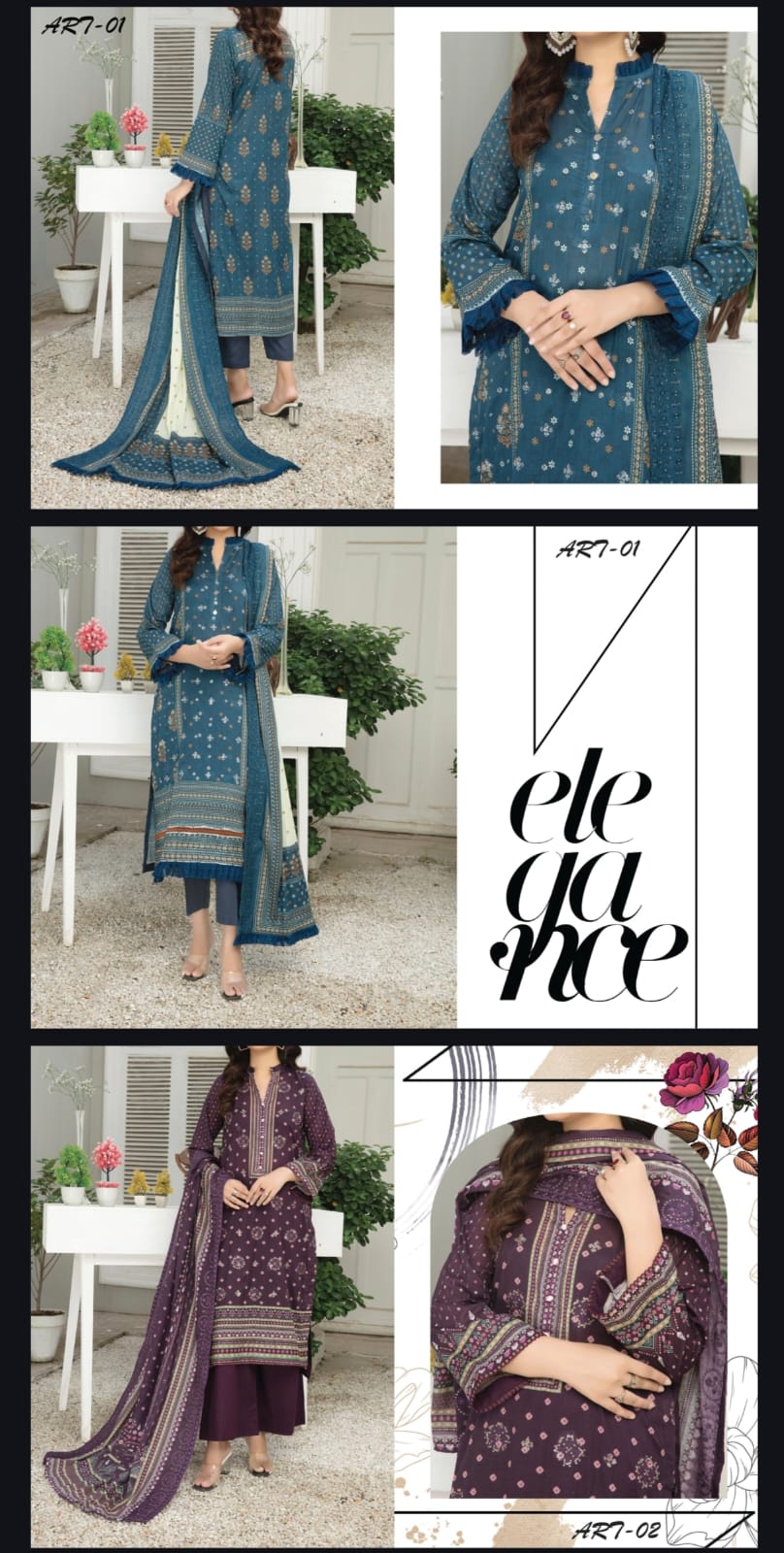 Luxury Digital Printed AirJet Lawn 3Pc Embroidered Suit Collection 2026 | 10 Designs