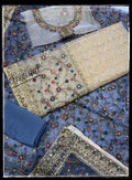 Premium Embroidered Net 3 Piece Unstitched Suit for Women